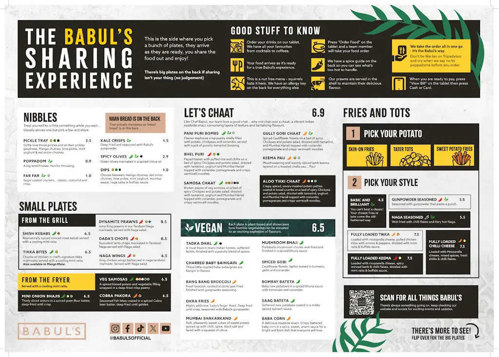 Menu_Babul's_Barnard Castle_image_1