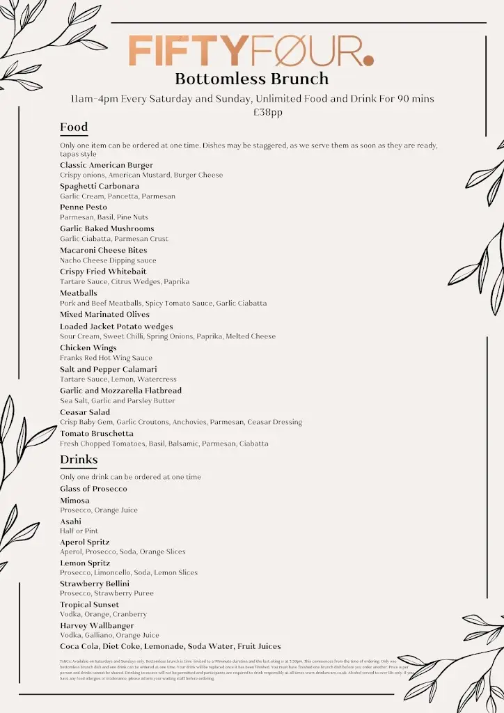 Menu_Fifty Four_Lytham St Annes_image_1