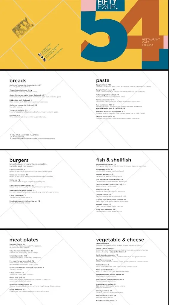 Menu_Fifty Four_Lytham St Annes_image_3