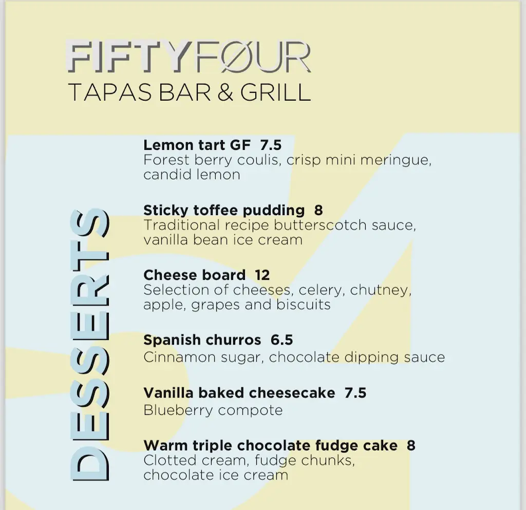 Menu_Fifty Four_Lytham St Annes_image_4