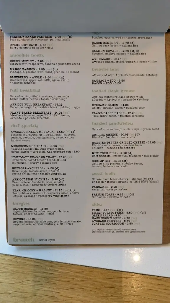 Menu_Apricot Lytham_Lytham St Annes_image_2