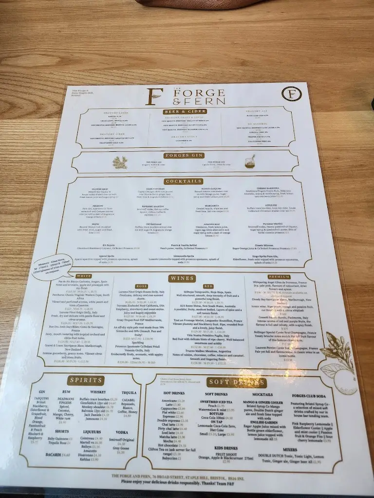 Menu_The Forge & Fern_Mangotsfield_image_1