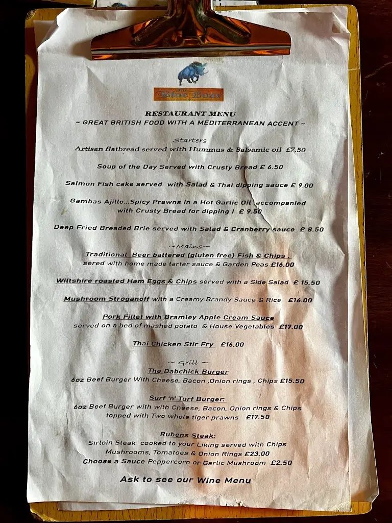 Menu_The Blue Boar Aldbourne_Aldbourne_immagine_4
