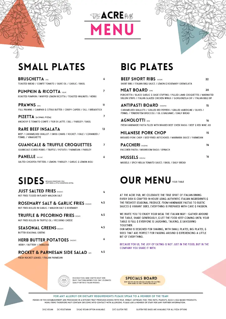 Menu_The Acre Pub_March_image_2