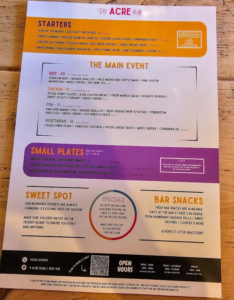 Menu_The Acre Pub_March_image_4