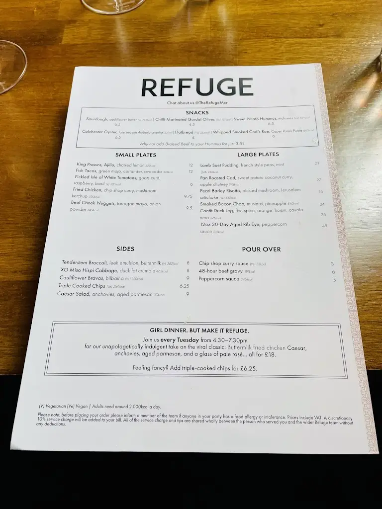 Menu_The Refuge_Manchester_image_1