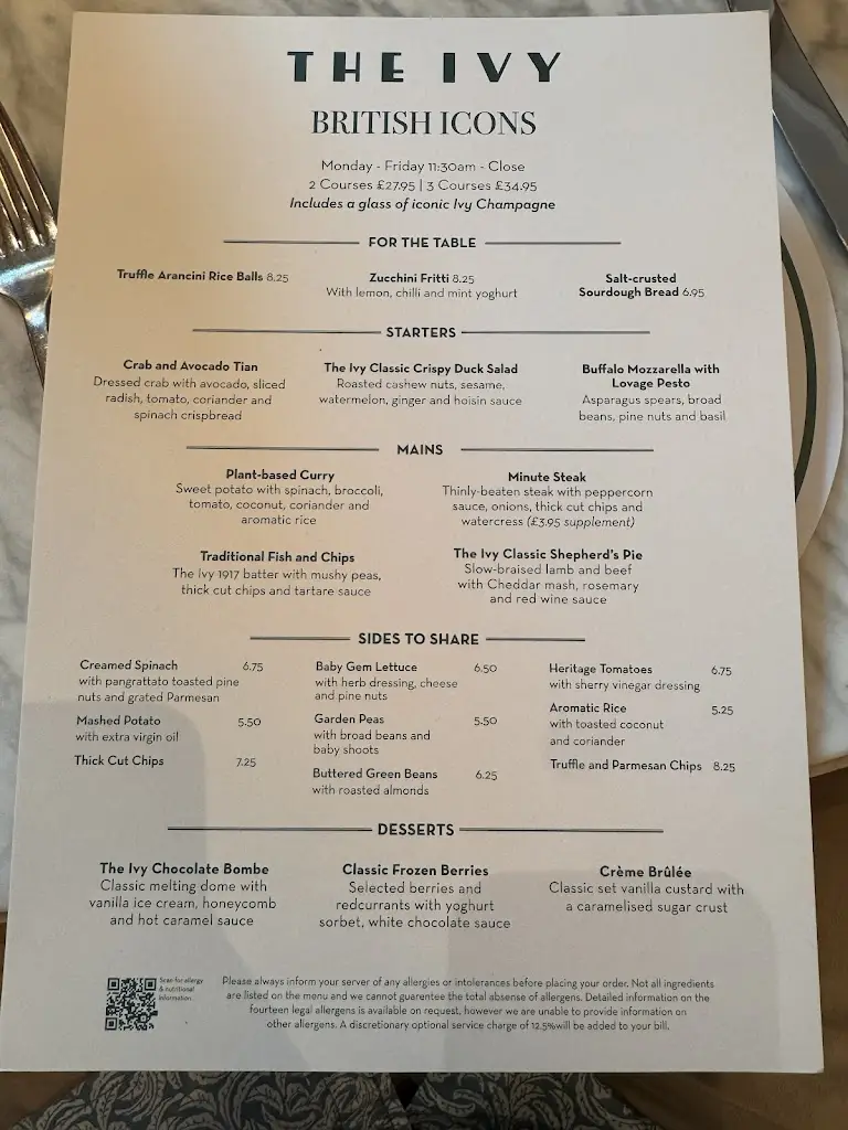 Menu_The Ivy Spinningfields Brasserie, Manchester_Manchester_image_4