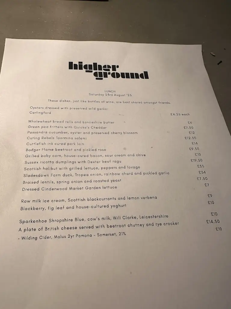 Menu_Higher Ground_Manchester_image_1