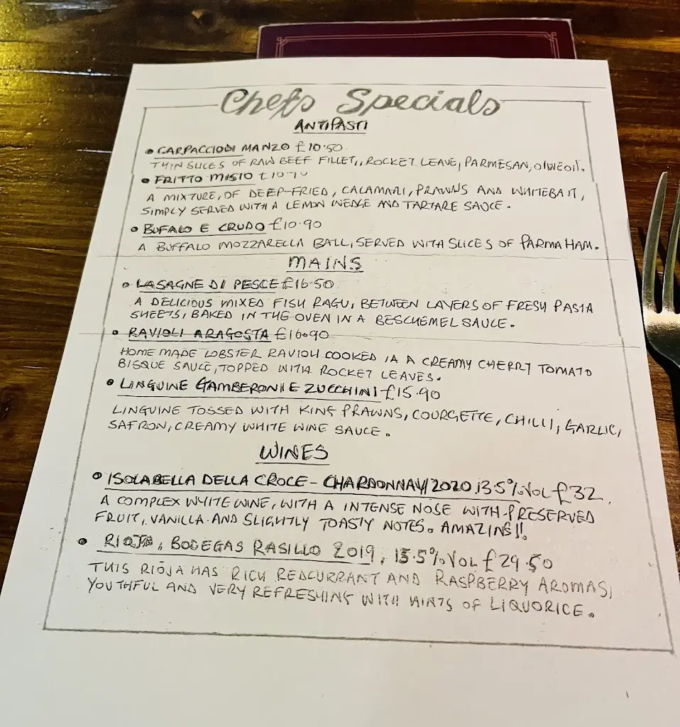 Menu_Vincenzo Trattoria_Manchester_image_1