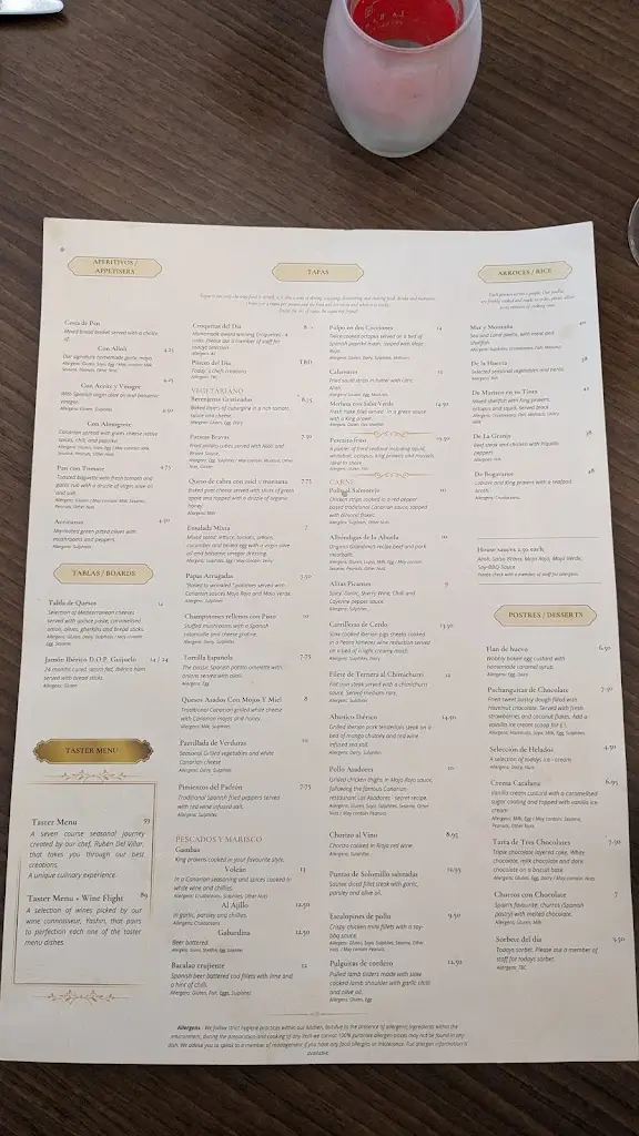 Menu_La Bandera_Manchester_image_1