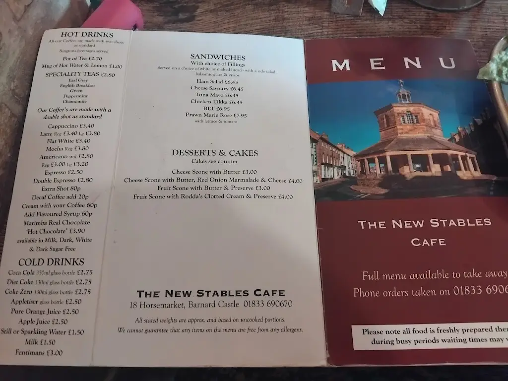 Menu_The Stables_Barnard Castle_immagine_2