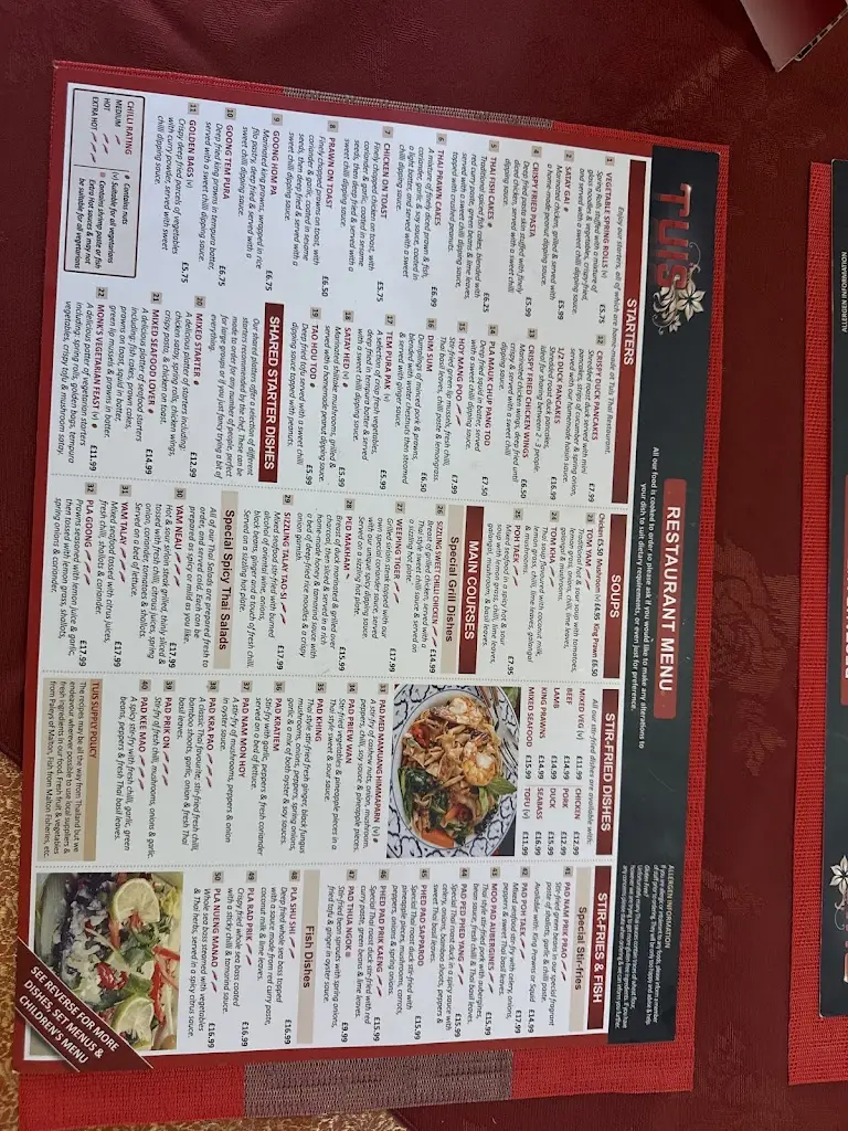 Menu_Tui's Cocktail Bar and Thai Restaurant_Malton_image_1