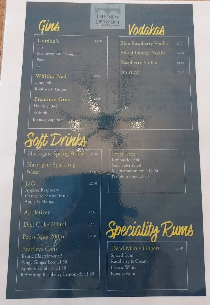 Menu_The New Derwent Bistro_Malton_image_1