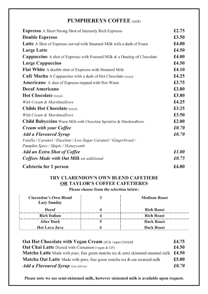 Menu_Clarendon's_Barnard Castle_image_4