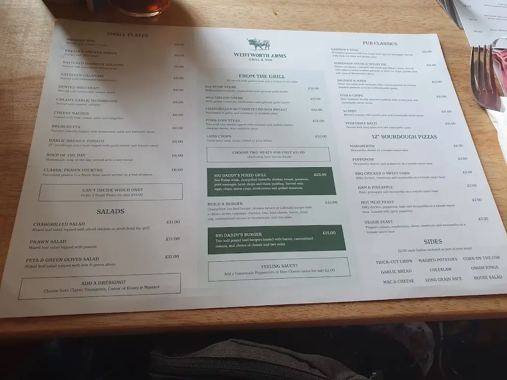 Menu_The Wentworth Arms_Malton_image_3