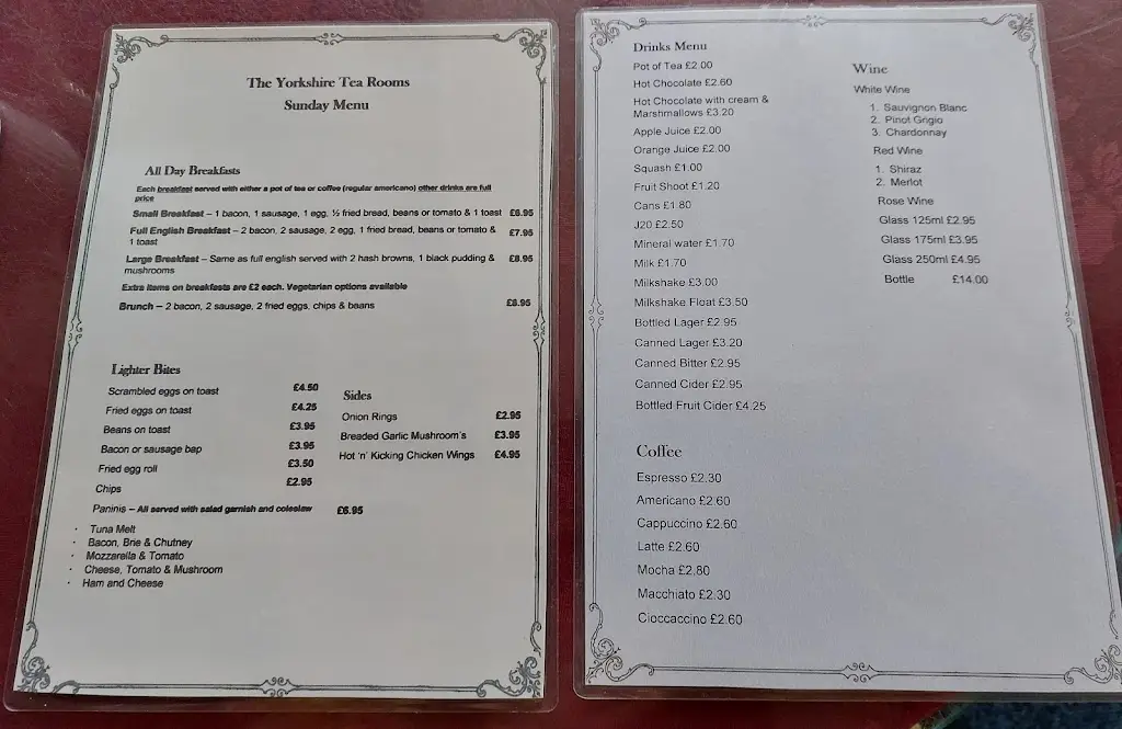 Menu_Yorkshire Tea Rooms & Restaurant_Malton_immagine_1