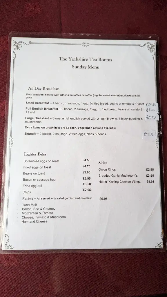 Menu_Yorkshire Tea Rooms & Restaurant_Malton_immagine_2