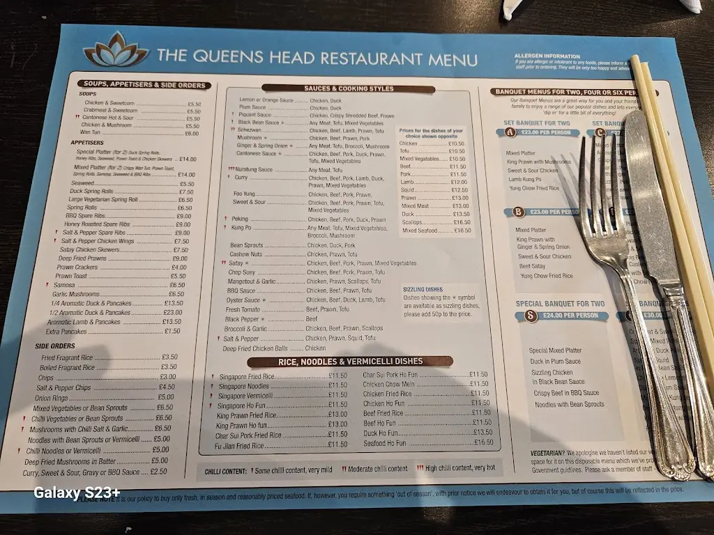 Menu_The Queens Head_Malton_image_1