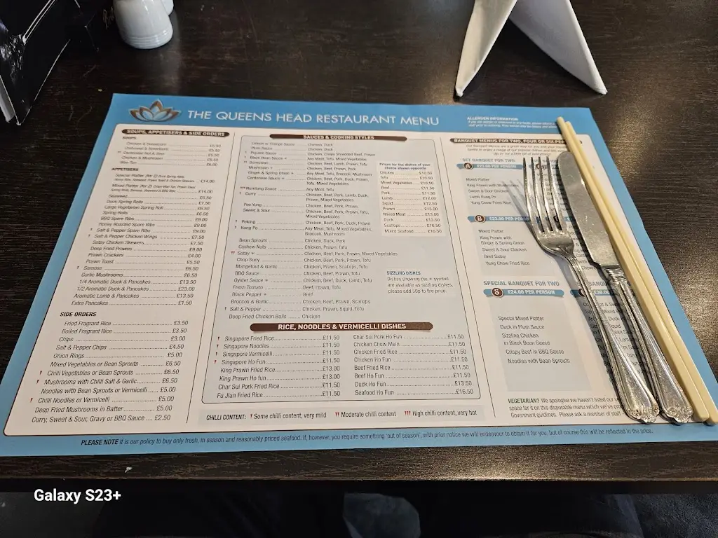 Menu_The Queens Head_Malton_image_2