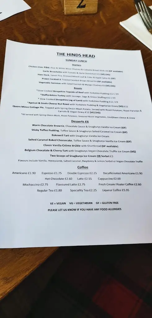 Menu_The Hind’s Head_Market Drayton_image_4