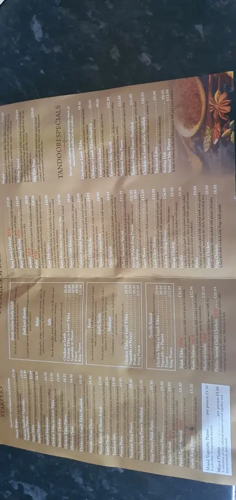 Menu_Pickles Indian Restaurant and Takeaway_Market Drayton_image_1