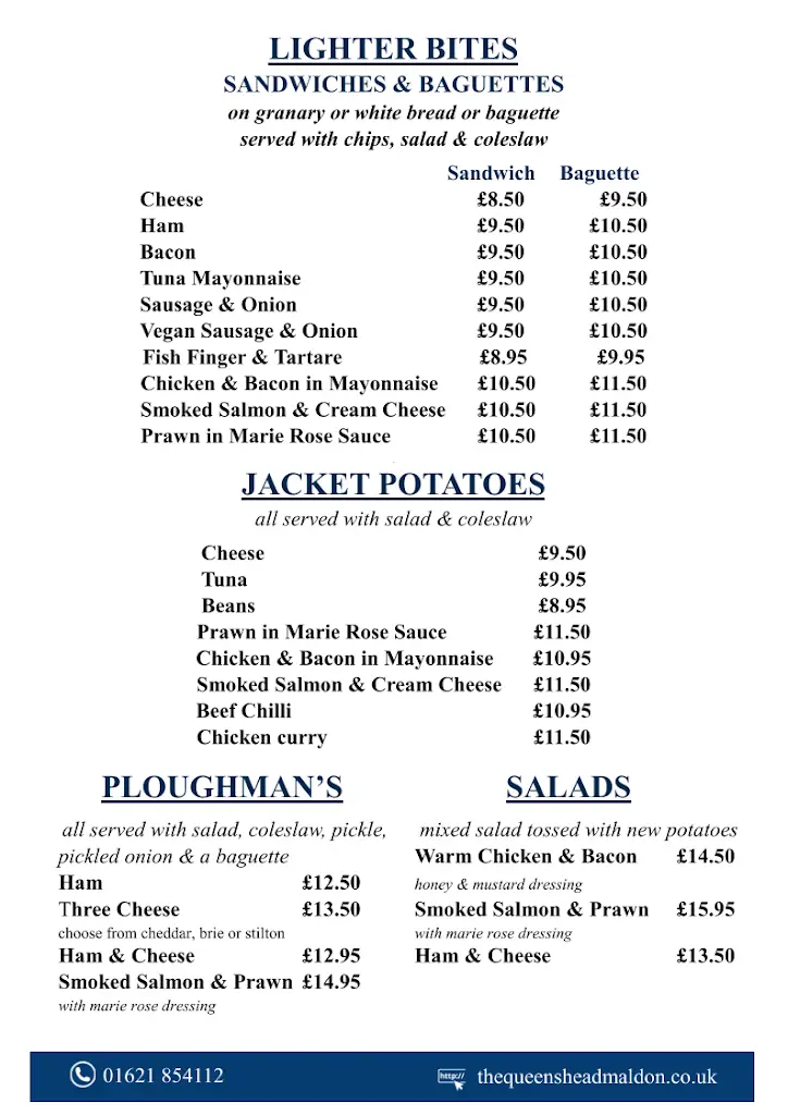 Menu_Queens Head Inn Maldon_Maldon_image_1