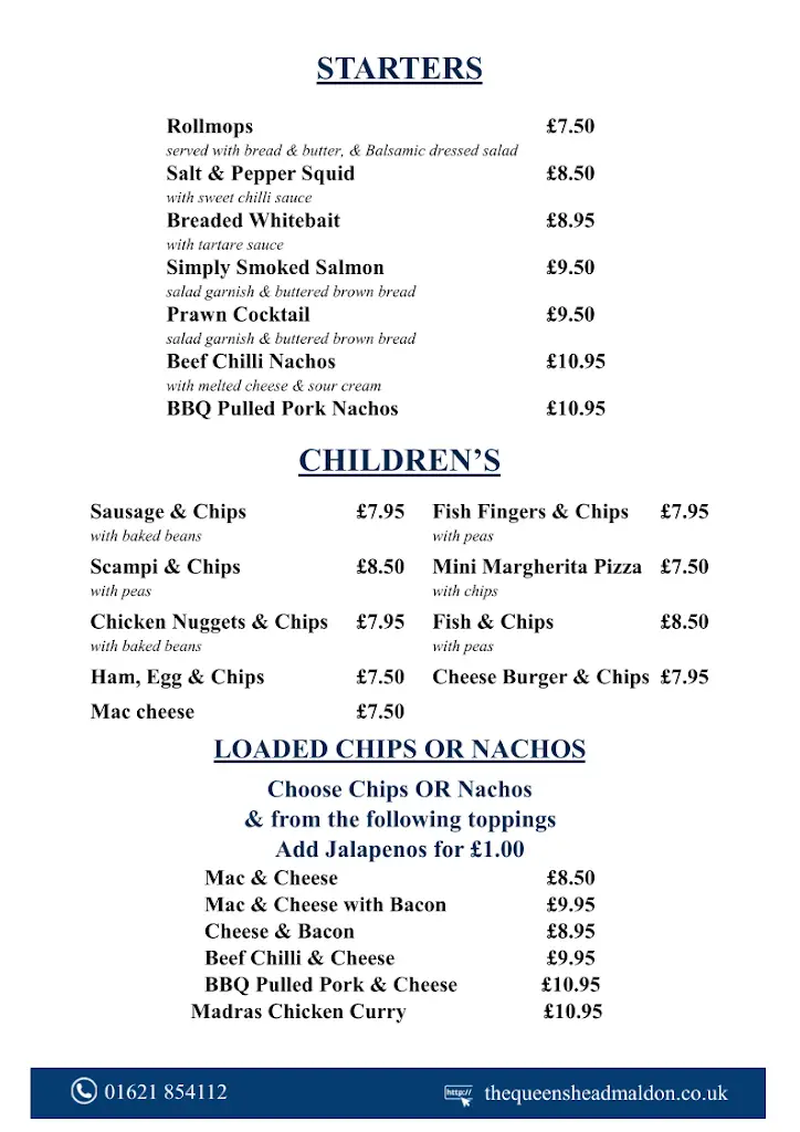 Menu_Queens Head Inn Maldon_Maldon_image_2