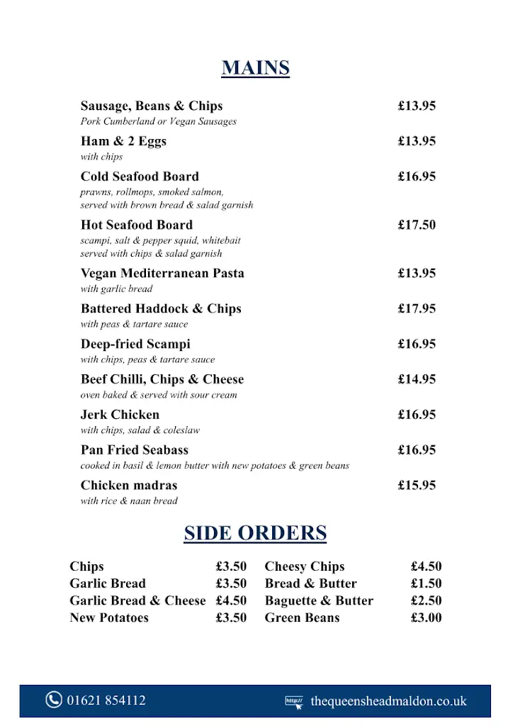 Menu_Queens Head Inn Maldon_Maldon_image_3