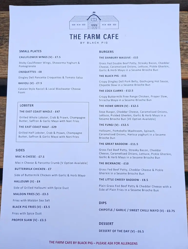 Menu_The Farm Cafe by Black Pig_Maldon_image_1