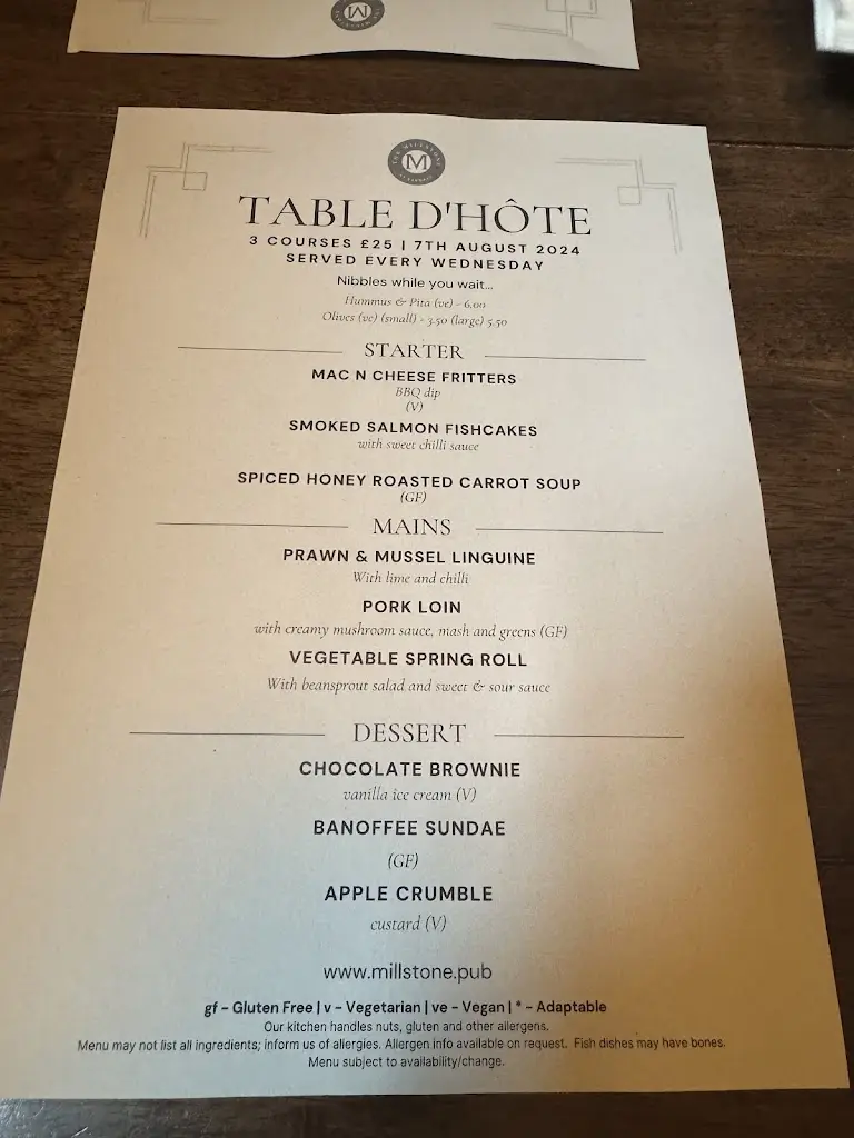 Menu_The Millstone at Barnack_Barnack_image_3