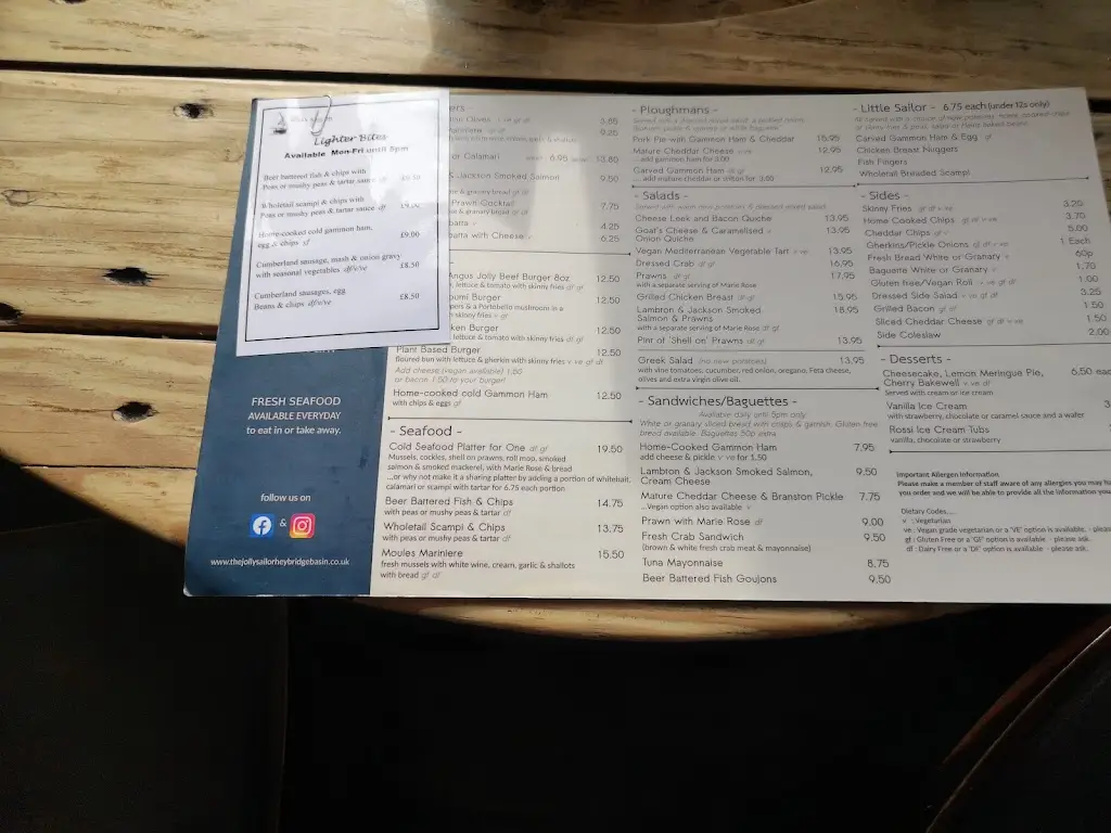 Menu_The Jolly Sailor_Maldon_image_1