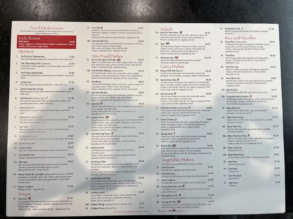 Menu_Sar La Thai_Manningtree_image_1