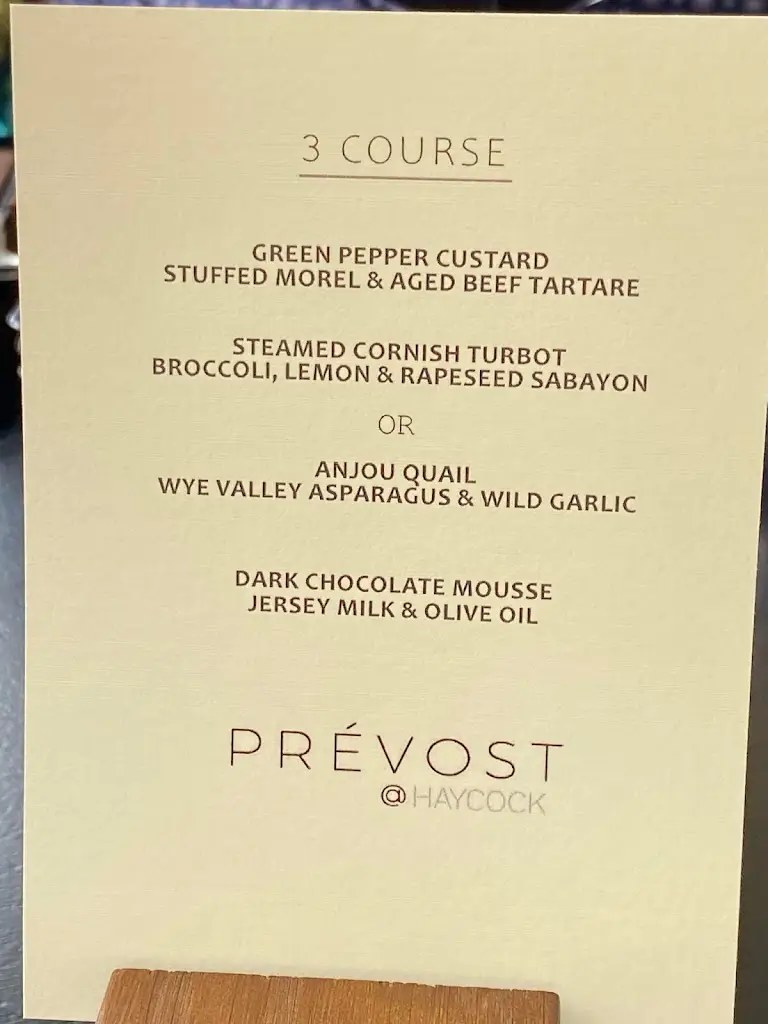 Menu_Prévost @ the Haycock_Barnack_image_1