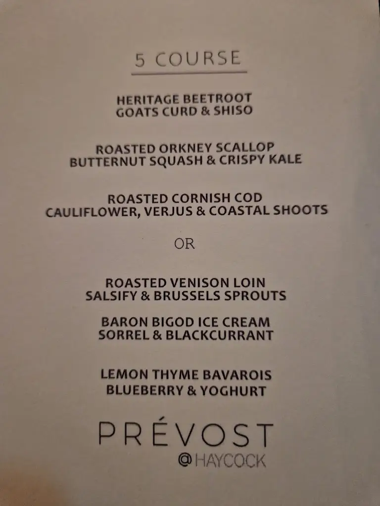 Menu_Prévost @ the Haycock_Barnack_image_2