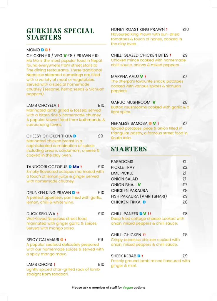 Menu_The Gurkhas - Stamford_Barnack_image_2