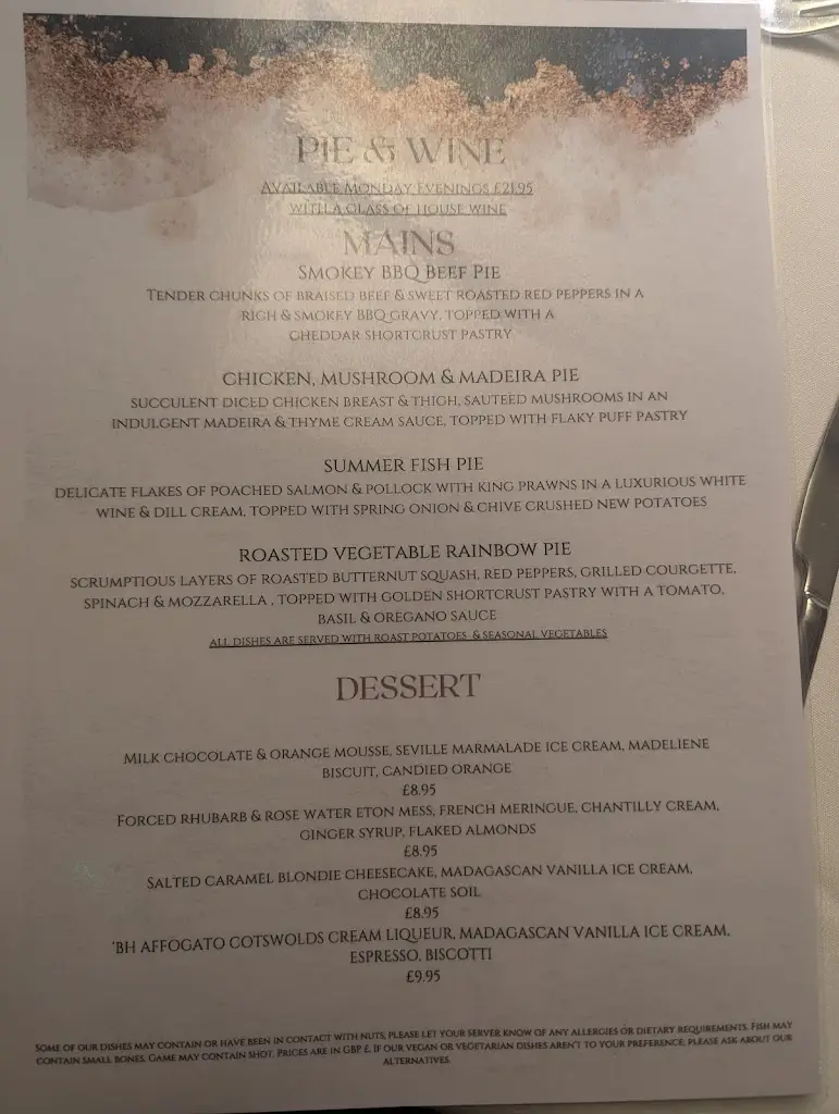 Menu_The Black Horse Restaurant_Market Bosworth_immagine_2