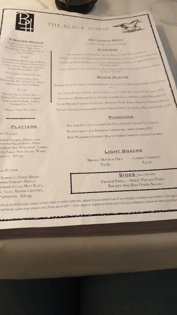 Menu_The Black Horse Restaurant_Market Bosworth_immagine_3