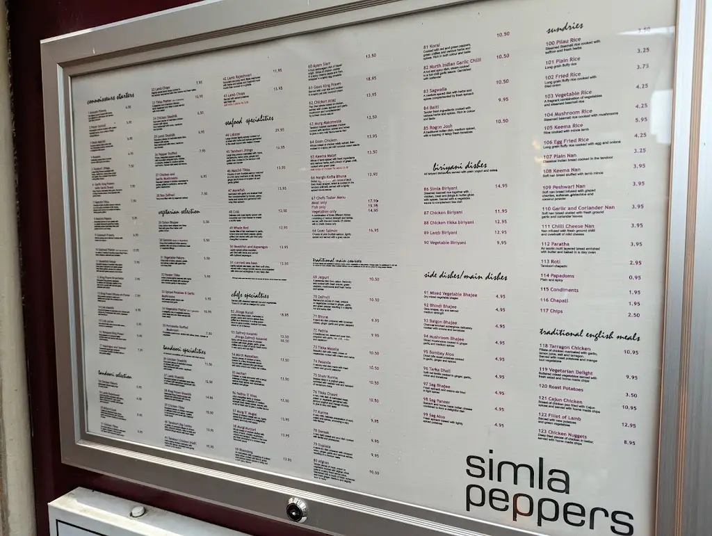 Simla Peppers ristorante a Market Bosworth