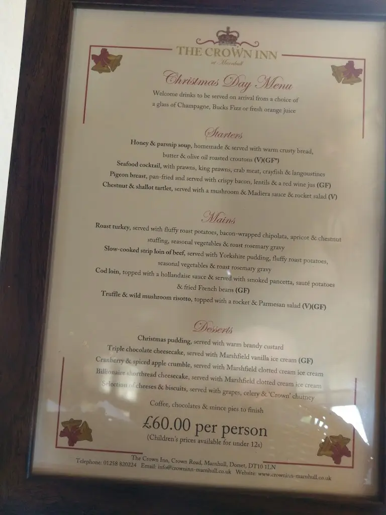 Menu_The Crown_Marnhull_image_3