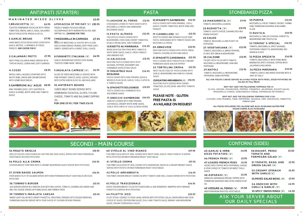Menu_Tonino's Pizzeria_Market Deeping_immagine_1