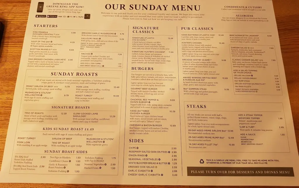 Menu_The Fieldhead_Markfield_image_1