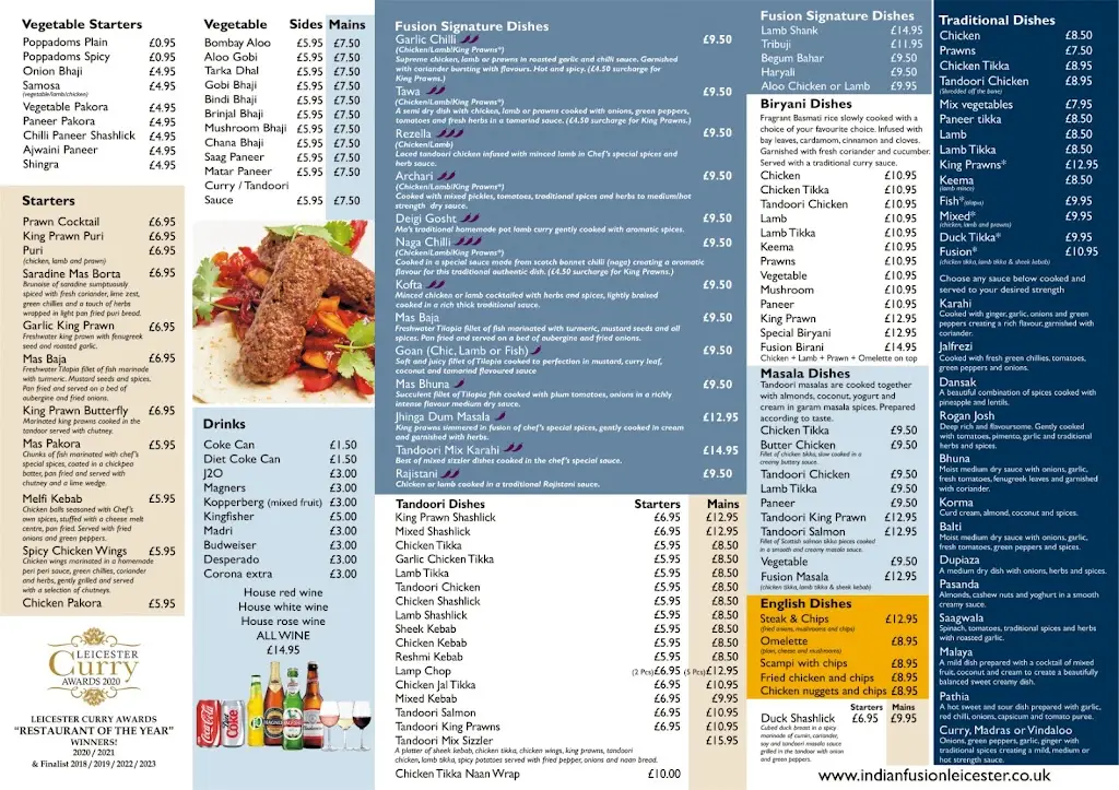 Menu_Indian Fusion_Markfield_image_1