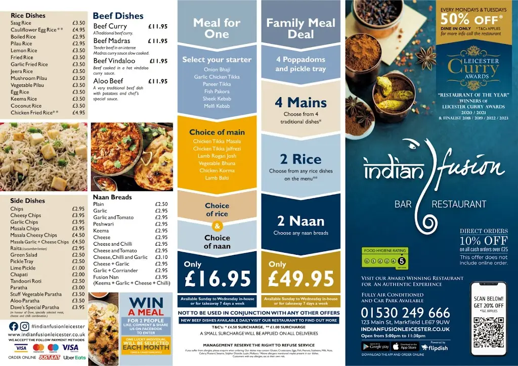 Menu_Indian Fusion_Markfield_image_2