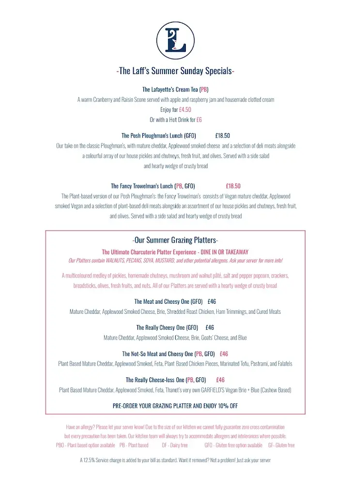 Menu_Lafayette's Margate_Margate_image_1