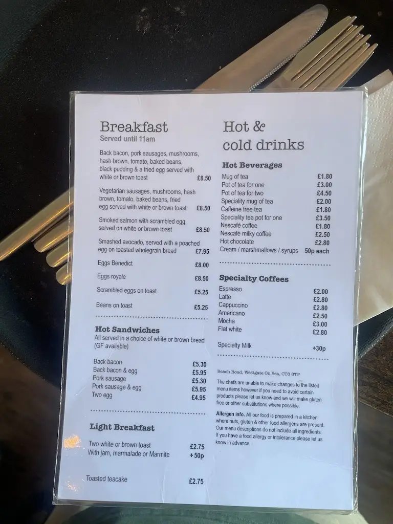 Menu_The St Mildred's Bay_Margate_image_4