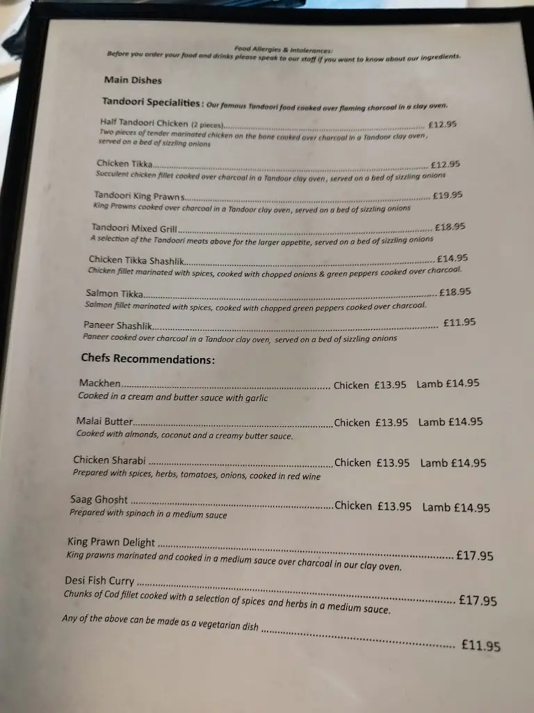 Menu_The Shalimar_Matlock_image_1