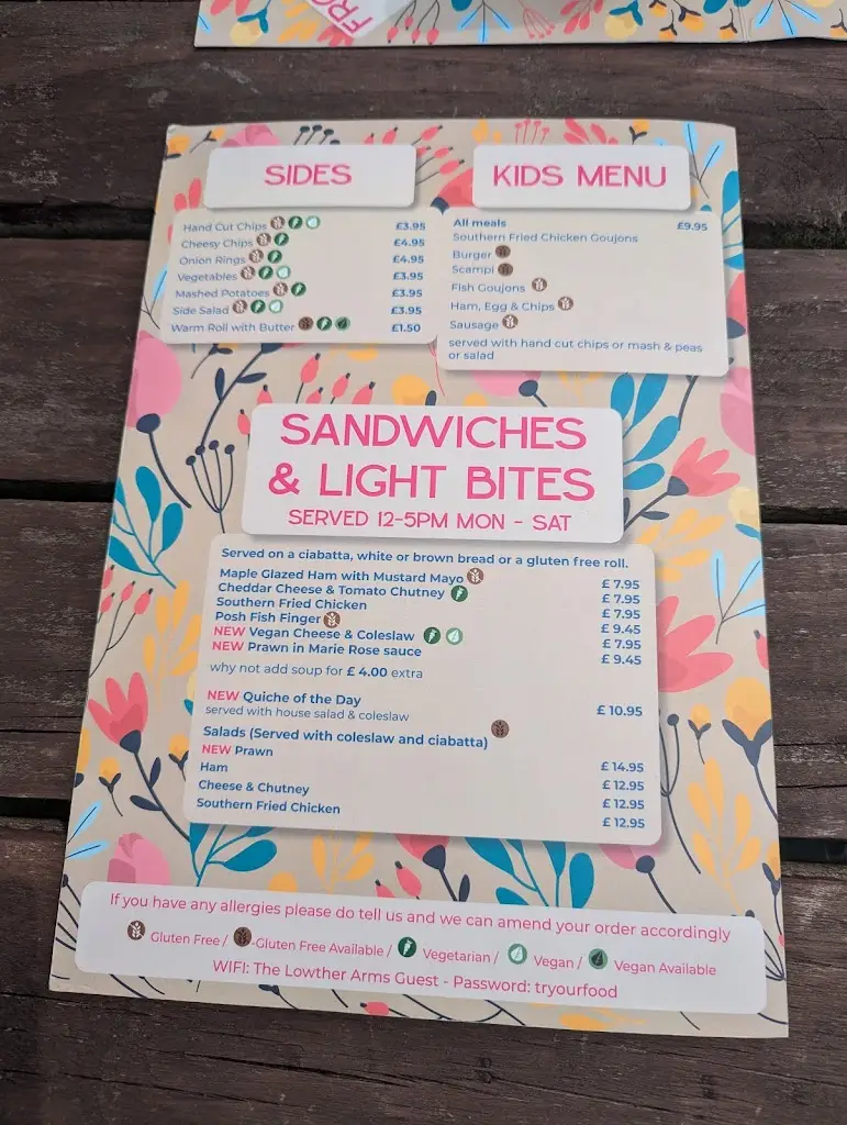 Menu_The Lowther Arms Community Pub_Maryport_image_4