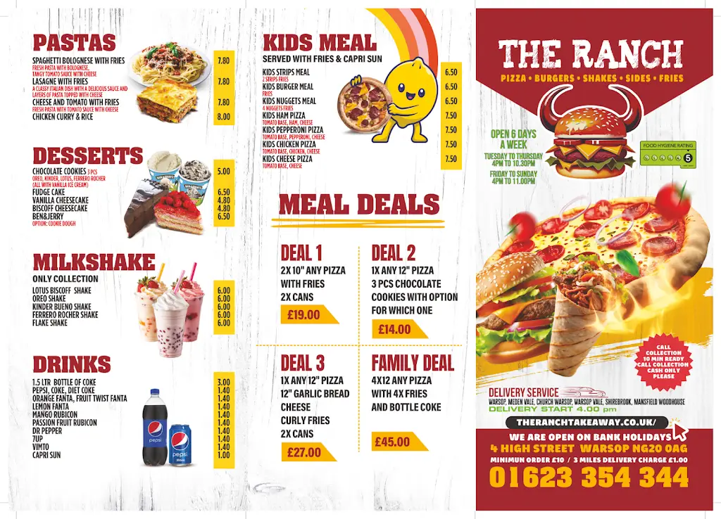 Menu_The Ranch Pizza&Burger_Market Warsop_imagen_2