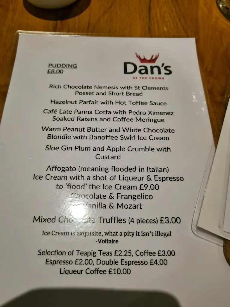 Menu_Dan's at The Crown_Marlborough_image_3