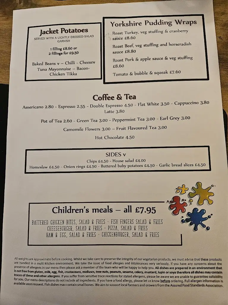 Menu_Waggon & Horses_Marlborough_image_1